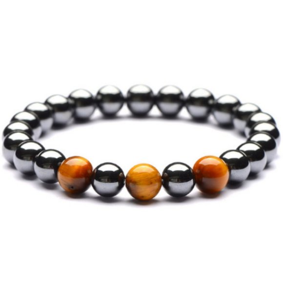 Magnetic Hematite Bracelet,Gemstone bracelet,Tiger Eye Beads Bracelet - Picture 1 of 1
